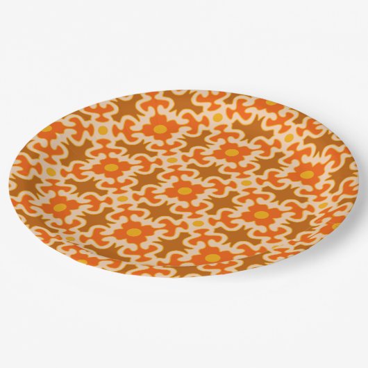 retro 70s 60s patroonpapier borden papieren bordje (Gekanteld)