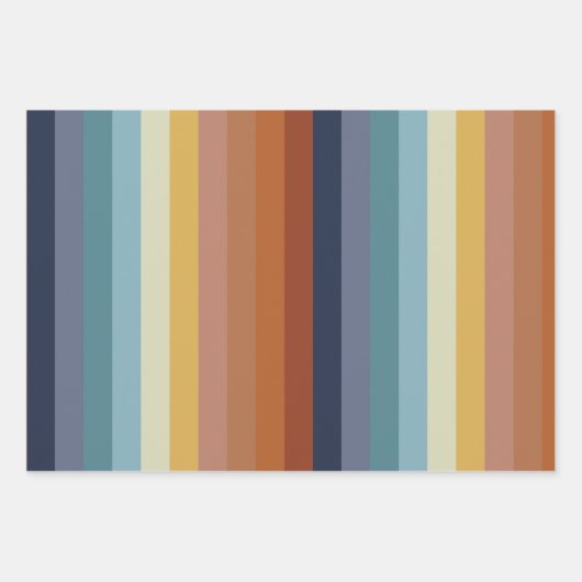 Retro 70s 60s  streep vibe inpakpapier vel (Voorkant 3)