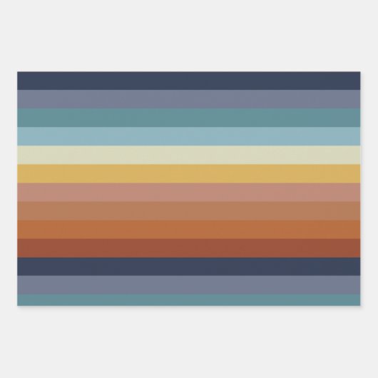 Retro 70s 60s  streep vibe inpakpapier vel (Voorkant)