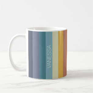 Retro 70s 60s vintage streep stijl koffiemok