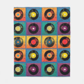 Retro 70s 60s Vinyl Record Album Fleece Deken (Voorkant)