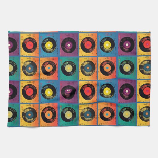 Retro 70s 60s Vinyl Record Album Theedoek (Horizontaal)