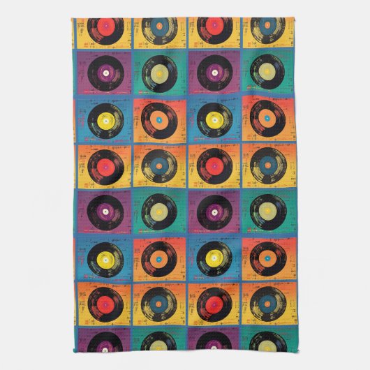 Retro 70s 60s Vinyl Record Album Theedoek (Verticaal)