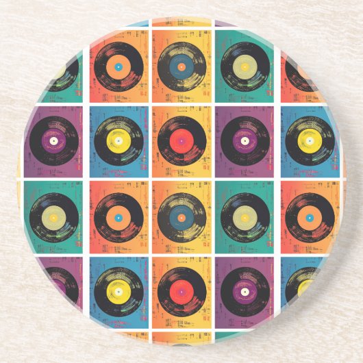 Retro 70s 60s Vinyl Record Album Zandsteen Onderzetter (Voorkant)