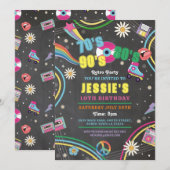 Retro 70s 80s 90s Verjaardag  Disco Party Kaart (Voorkant / Achterkant)