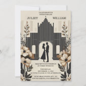 Retro 70s 80s Fast Bold Boho Courthouse Bruiloft Kaart (Voorkant)