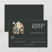 Retro 70s 80s Fast Bold Boho Courthouse Bruiloft RSVP Kaartje (Voorkant / Achterkant)