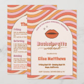 Retro 70s 80s Groovy DIsco vrijgezellenweekend Kaart (Voorkant / Achterkant)