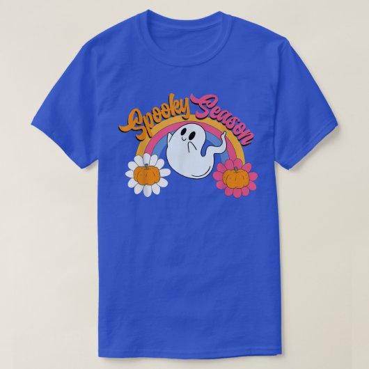 Retro 70s 80s Groovy Spooky Season Halloween Ghost T-shirt (Design voorkant)