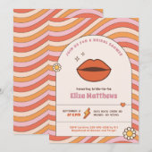 Retro 70s 80s  Groovy Vrijgezellenfeest Kaart (Voorkant / Achterkant)