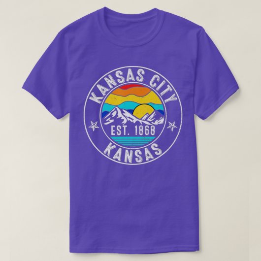 Retro 70s 80s Kansas City Kansas KS T-shirt (Design voorkant)