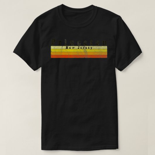 Retro 70s 80s Princeton NJ T-shirt (Design voorkant)