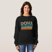 Retro 70s 80s Stijl Doha Qatar Liefde Qatari Ker Trui (Voorkant volledig)