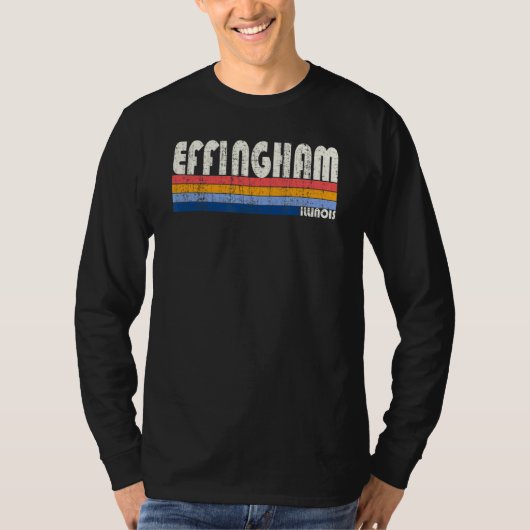 Retro  70s 80s Stijl Effingham Illinois T-shirt (Voorkant)