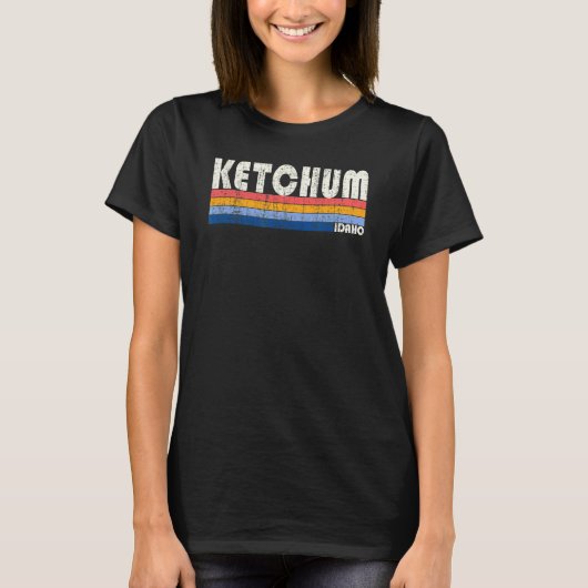 Retro 70s 80s Stijl Ketchum ID T-shirt (Voorkant)