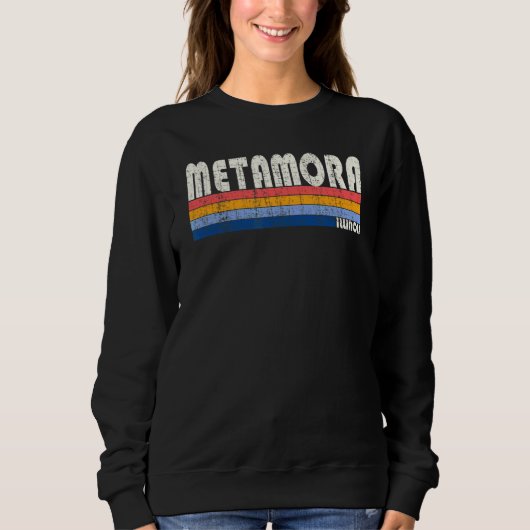 Retro 70s 80s Stijl Metamora Illinois Trui (Voorkant)