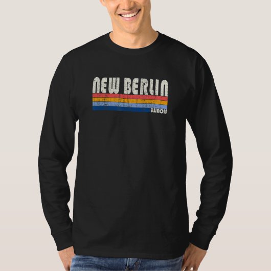 Retro  70s 80s Stijl New Berlin Illinois T-shirt (Voorkant)