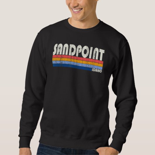 Retro 70s 80s Stijl Sandpoint ID Trui (Voorkant)