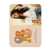 Retro 70s Aankondiging van Vibe Photo Afstuderen Magneet (Verticaal)