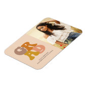 Retro 70s Aankondiging van Vibe Photo Afstuderen Magneet (Linkerzijde)