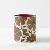 Retro 70s Aards Bloem Warm Herfst Twee-Tons Mok (Midden)