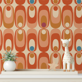 Retro 70s Abstract geometrisch patroon Behang