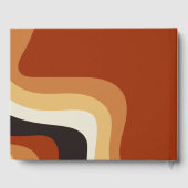 Retro 70s Abstract Verbrand Sinaasappel bruiloft Gastenboek (Achterkant)