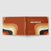 Retro 70s Abstract Verbrand Sinaasappel bruiloft Gastenboek (Volledig)