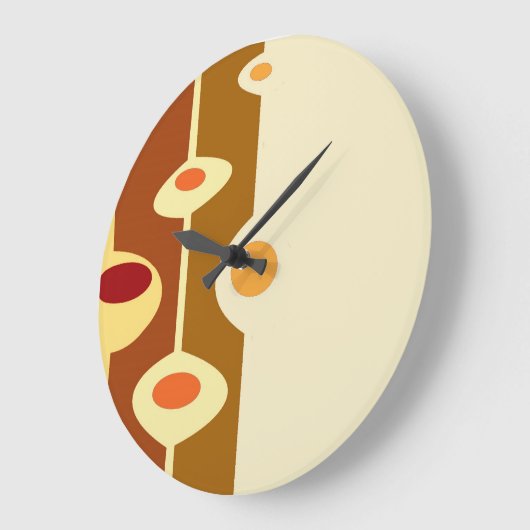 Retro 70s abstracte kunst grote klok (Hoek)