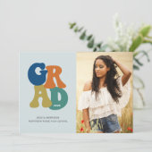 Retro '70s Afstudeerder 2025 Groovy Afstudeerfeest Kaart (Staand voorkant)