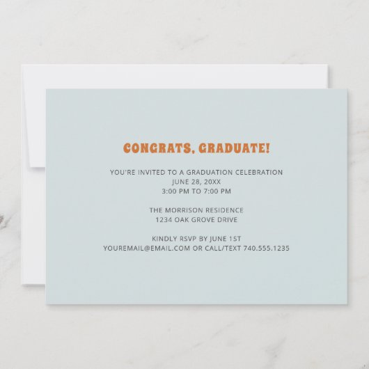 Retro '70s Afstudeerder 2025 Groovy Afstudeerfeest Kaart (Achterkant)