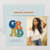 Retro '70s Afstudeerder 2025 Groovy Afstudeerfeest Kaart (Voorkant / Achterkant)
