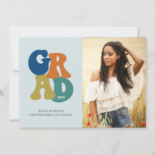 Retro '70s Afstudeerder 2025 Groovy Afstudeerfeest Kaart