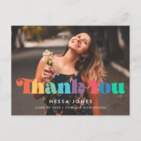 Retro  70s afstuderen Dank u foto