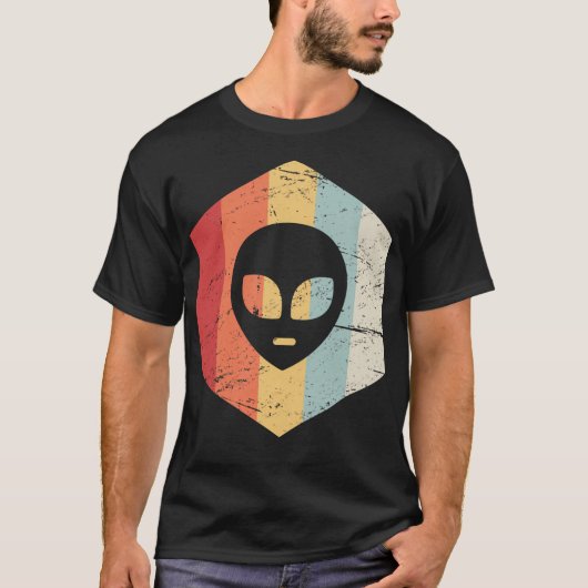 Retro 70S Alien UFO Icon T-shirt (Voorkant)