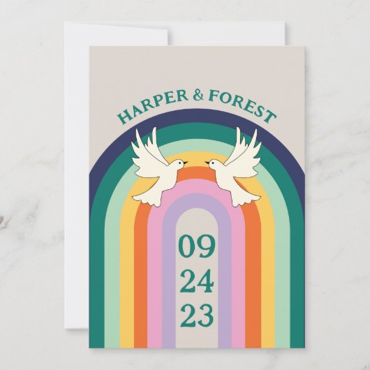 Retro 70s Arch Rainbow Kaart (Voorkant)