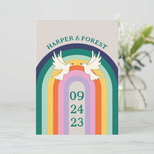 Retro 70s Arch Rainbow Kaart (Staand voorkant)