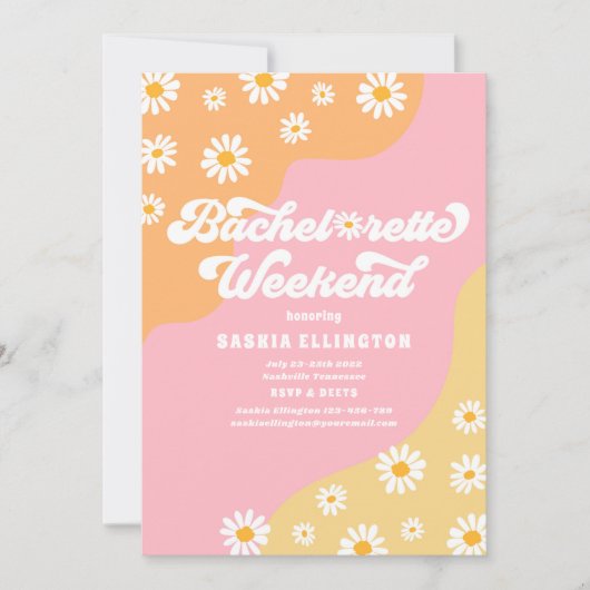 Retro 70s Bachelorette Weekend Itinerary Kaart (Voorkant)