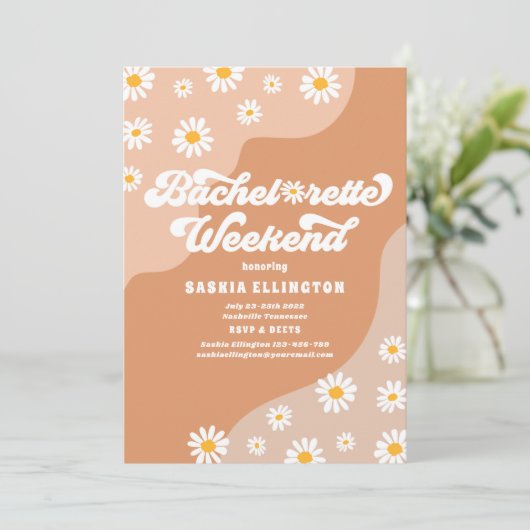 Retro 70s Bachelorette Weekend Itinerary Kaart (Staand voorkant)