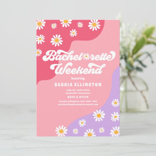 Retro 70s Bachelorette Weekend Itinerary Kaart (Staand voorkant)