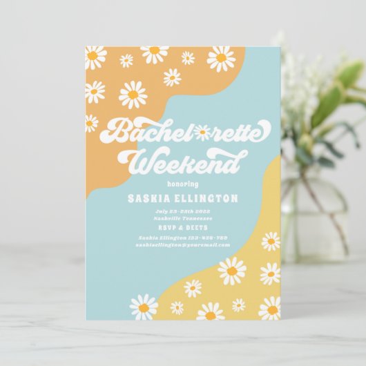 Retro 70s Bachelorette Weekend Itinerary Kaart (Staand voorkant)