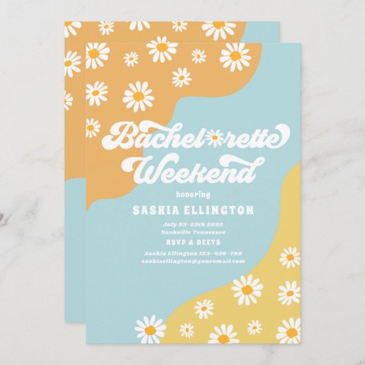 Retro 70s Bachelorette Weekend Itinerary Kaart (Voorkant / Achterkant)