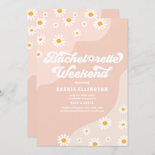 Retro 70s Bachelorette Weekend Itinerary Kaart (Voorkant / Achterkant)