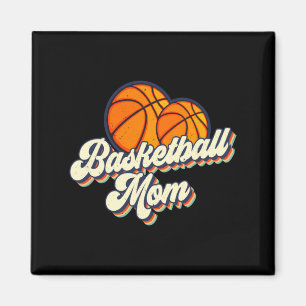 Retro 70s basketbalmoeder schattige speelster mama magneet