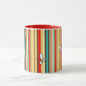 Retro 70s Bee Stripes Coffee Mok (Midden)