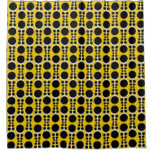 Retro 70s Behangpapier  Gele mosterd Douchegordijn (Voorkant)