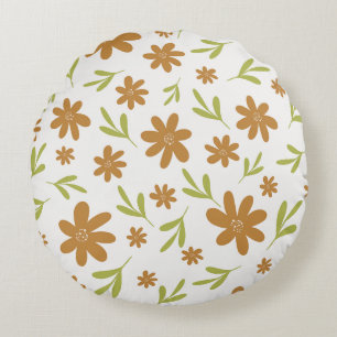 Retro 70s Bloem - Boho Herfst Decoratie Rond Kussen