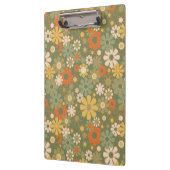 Retro 70s bloem Boho patroon Klembord (Links)