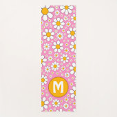 Retro 70s Bloem Monogram Yogamat (Voorkant)