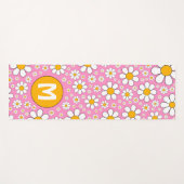 Retro 70s Bloem Monogram Yogamat (Voorkant (horizontaal))